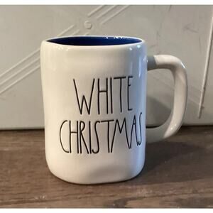 Rae Dunn White Christmas Artisan Collection by Magenta Ceramic Mug White Blue